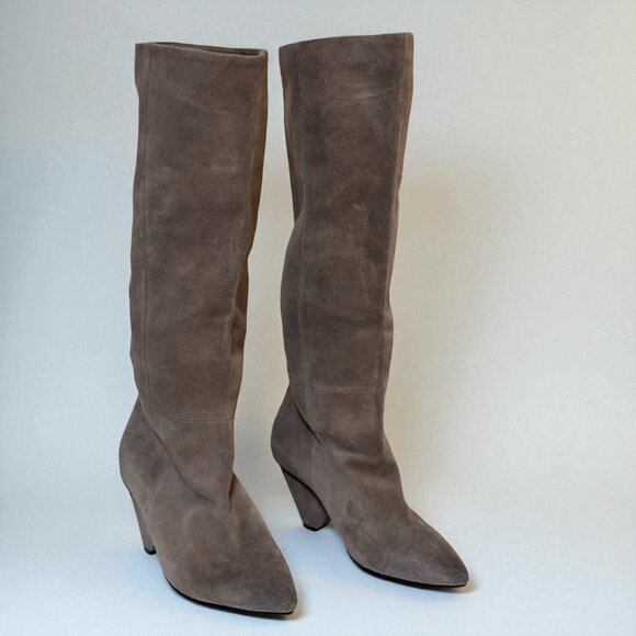 Jeffrey Campbell “Senita” Suede Knee-High Boots in Grey 👢✨ - Picture 3 of 10